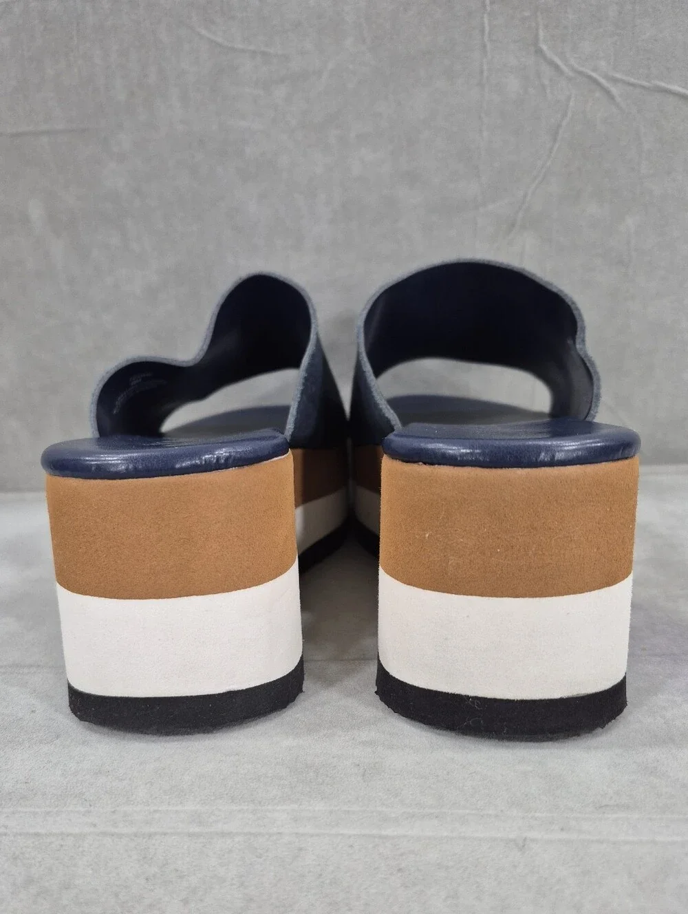 Matisse Femme platform slide sandals women's 9 blue suede leather slip on